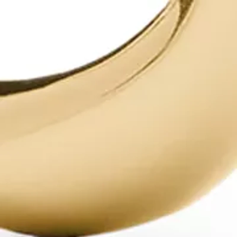 Heart Hoop Gold Tone Earrings