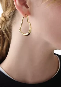 Heart Hoop Gold Tone Earrings