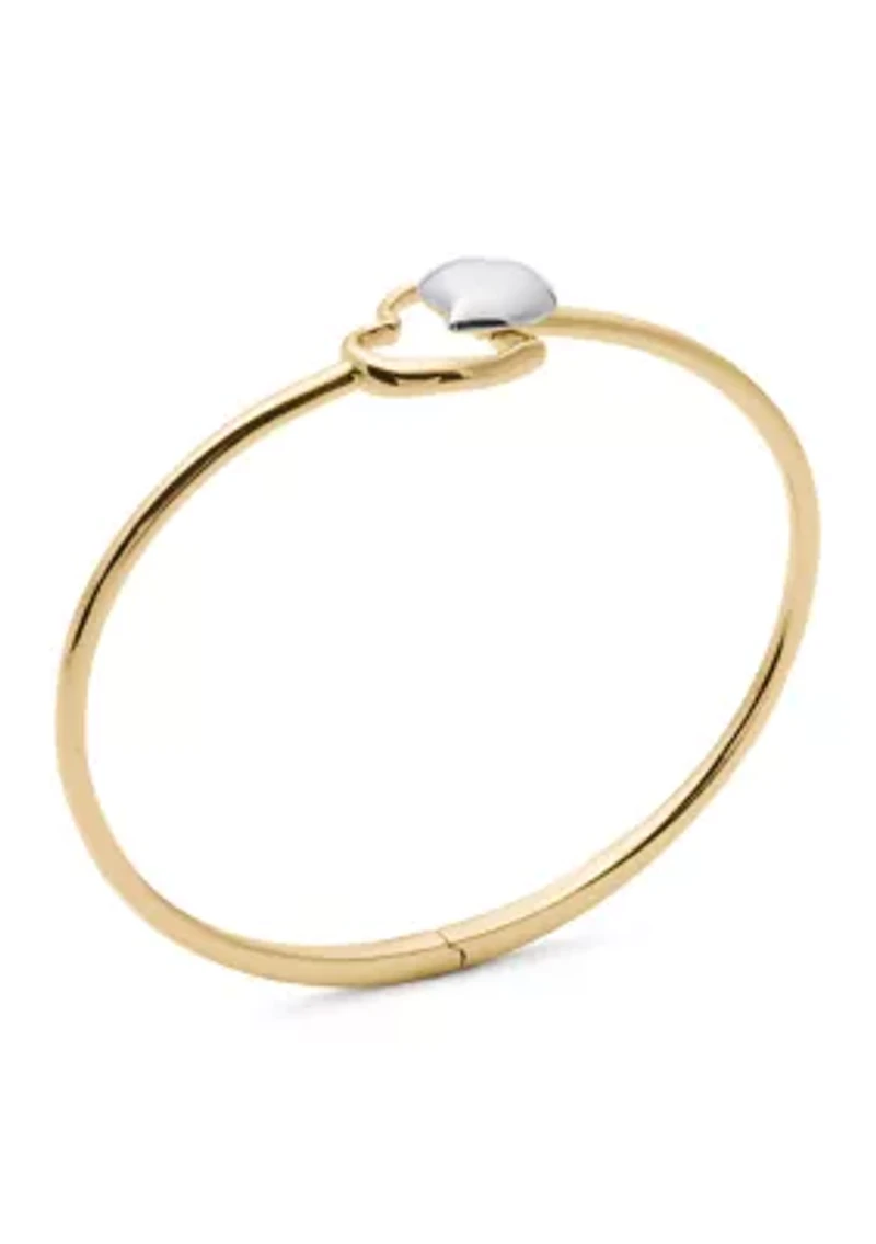 Heart Inside Heart Bangle Bracelet