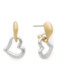 Heart Post Back Drop Earrings