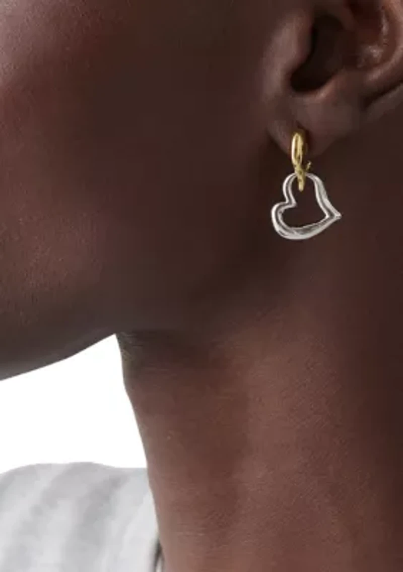 Heart Post Back Drop Earrings