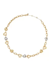 Heart Linked Two Tone Necklace