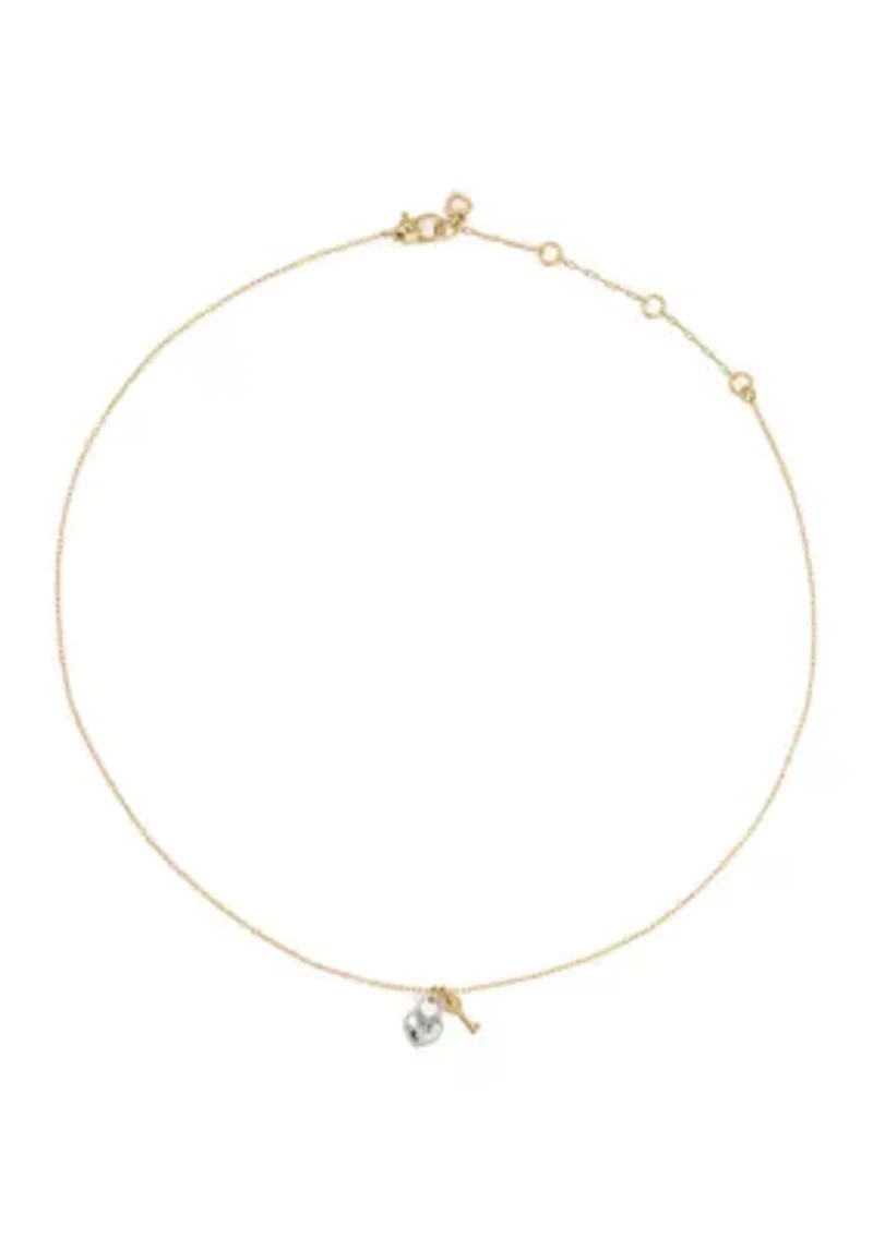 Heart and Key Pendant Necklace