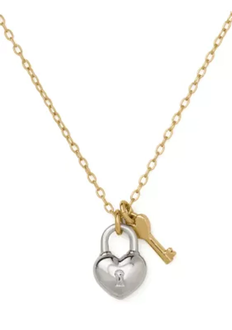 Heart and Key Pendant Necklace
