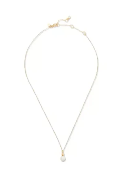 Mini Pearl Gold Tone Pendant Necklace