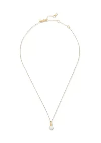 Mini Pearl Gold Tone Pendant Necklace