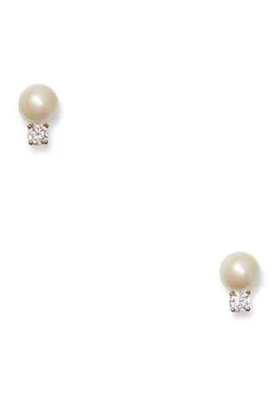 Pearl Crystal Stud Earrings