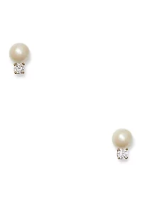 Pearl Crystal Stud Earrings