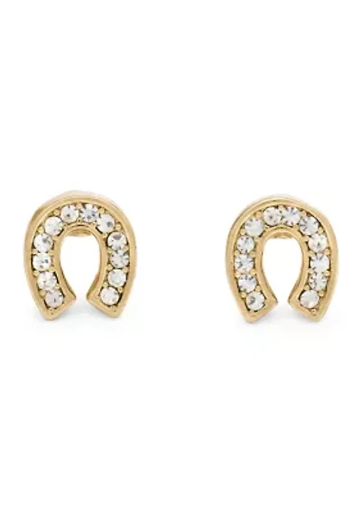 Pavé Horseshoe Studs
