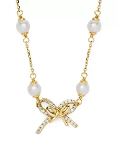 Pearl Bow Scatter Necklace
