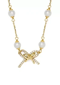 Pearl Bow Scatter Necklace