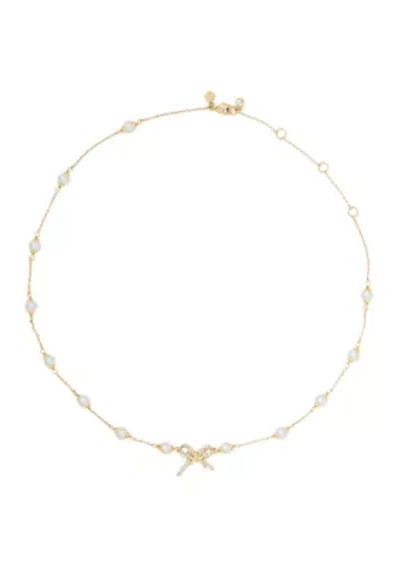 Pearl Bow Scatter Necklace