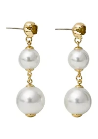 White Gold Tone Linear Earrings