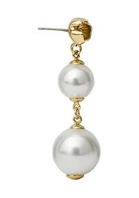 White Gold Tone Linear Earrings