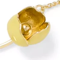 Golden Flower Bloom Bar Pendant Necklace