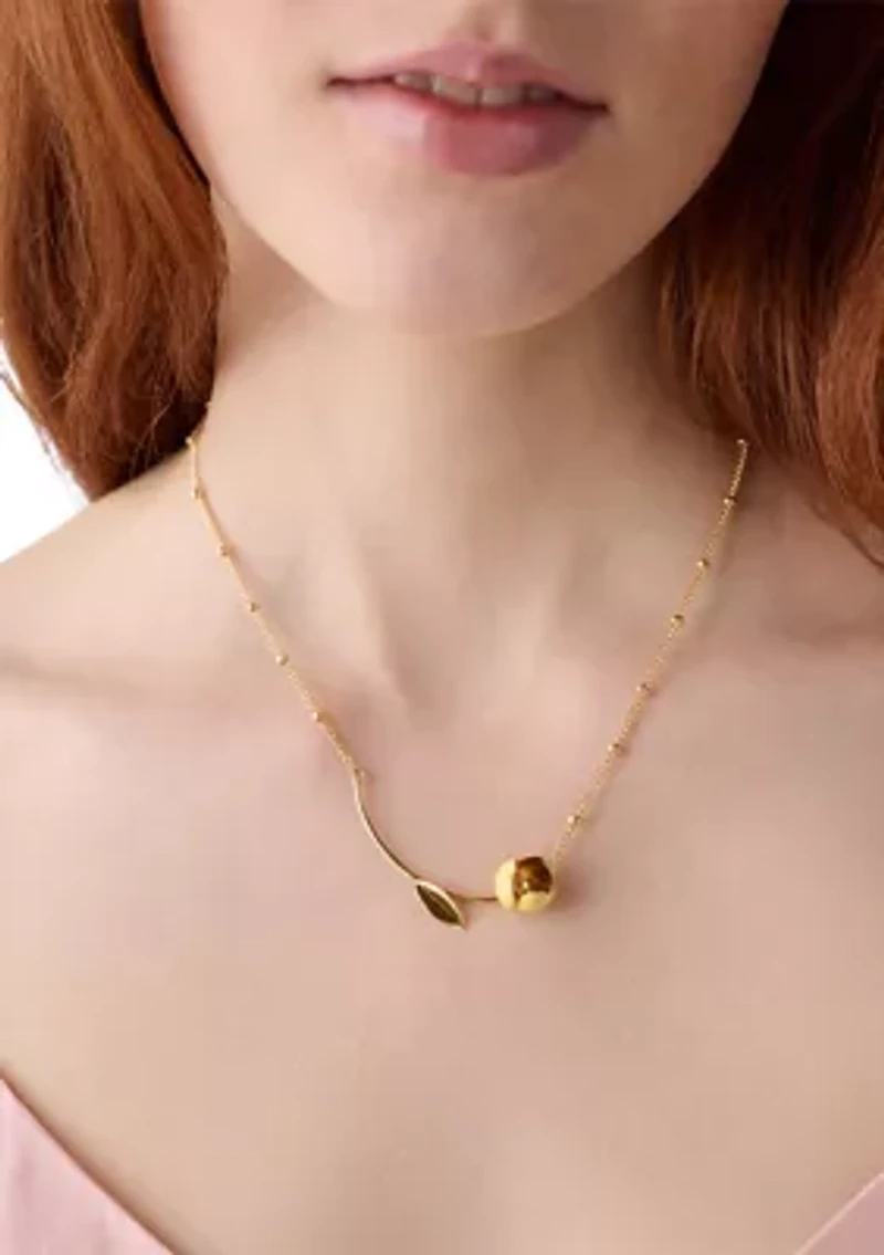 Golden Flower Bloom Bar Pendant Necklace