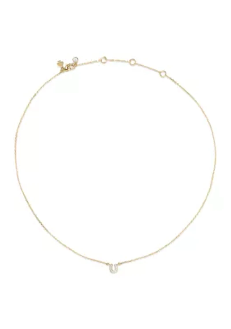 Pavé Horseshoe Pendant Necklace