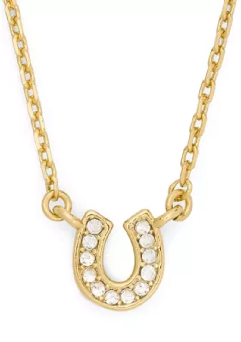 Pavé Horseshoe Pendant Necklace