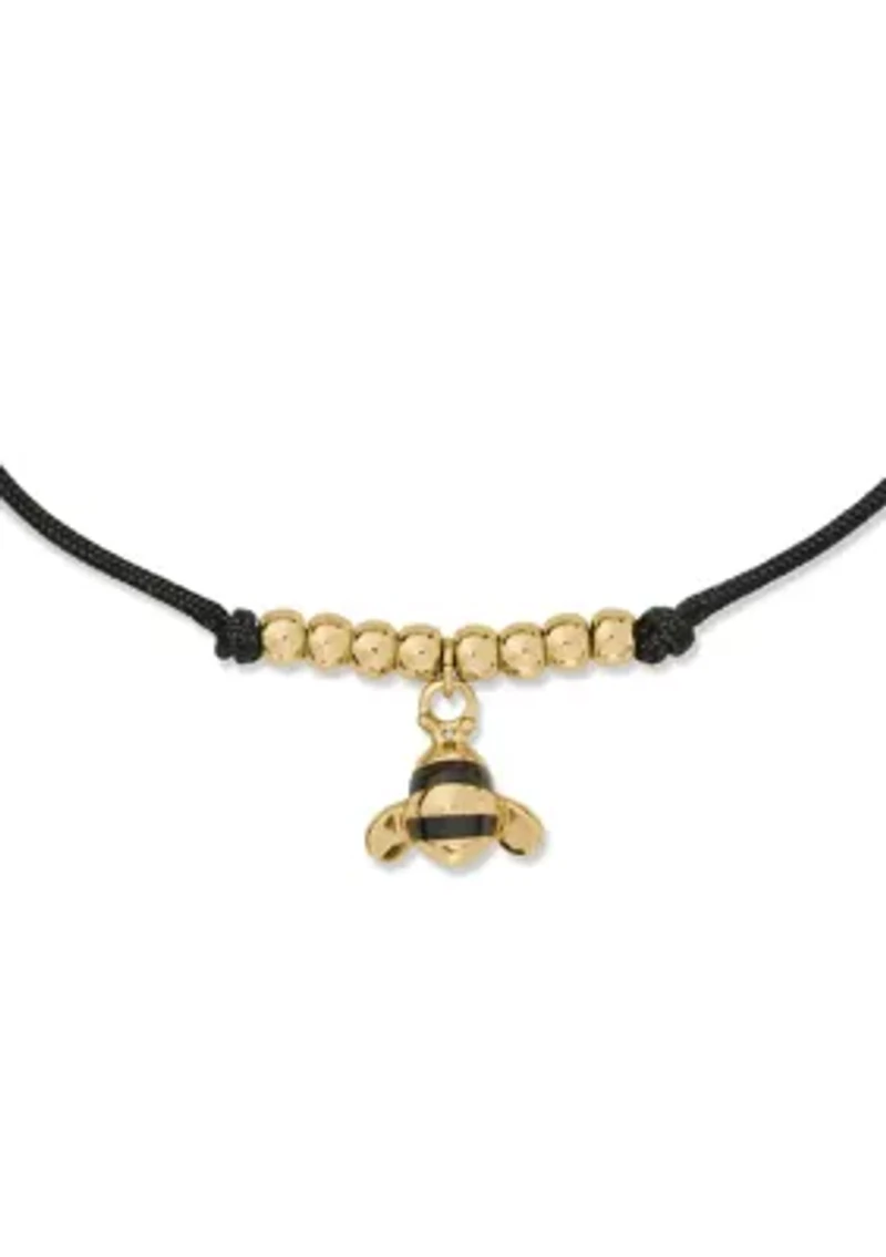 Bee Pendant Cord Bracelet