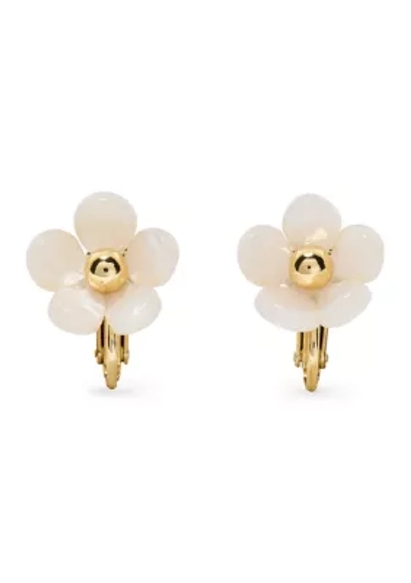 White Petal Flower Earrings