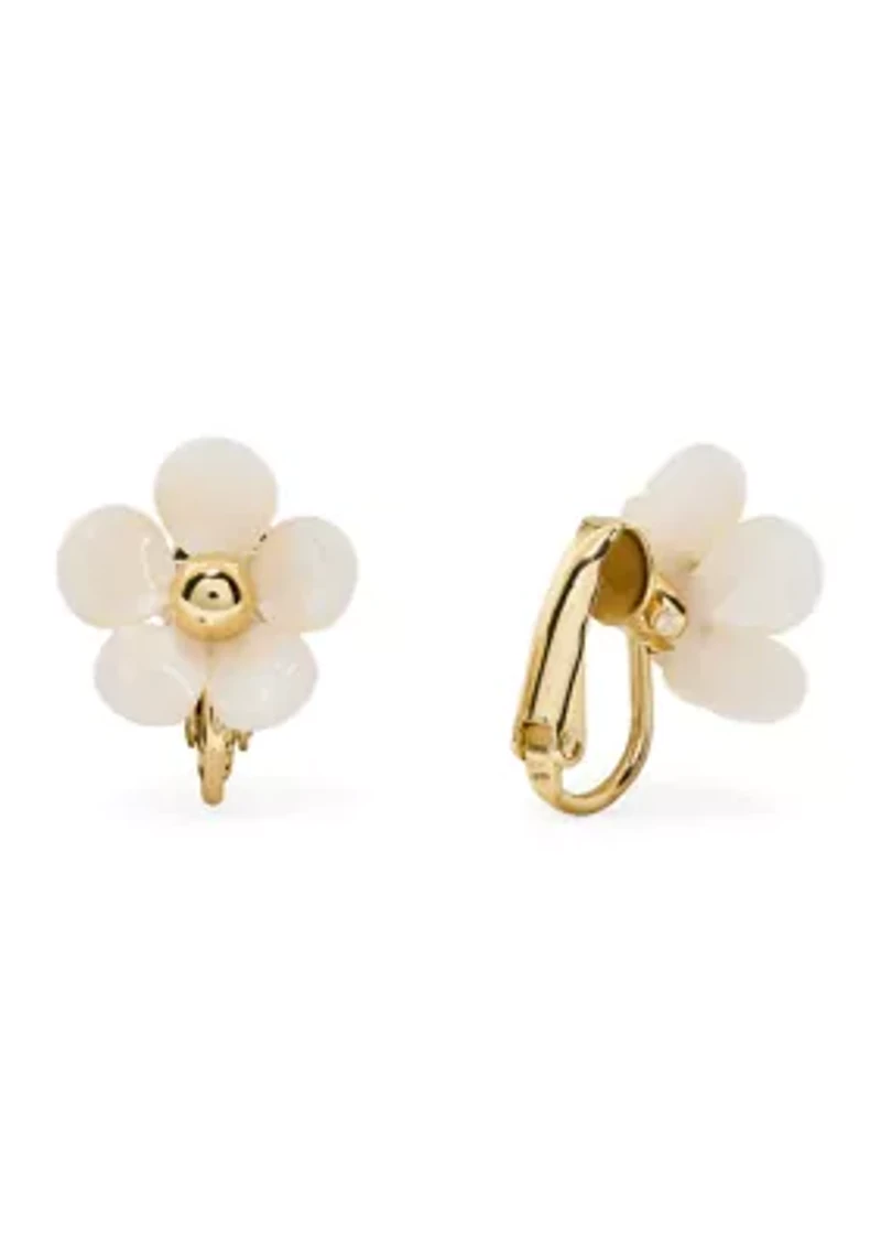 White Petal Flower Earrings