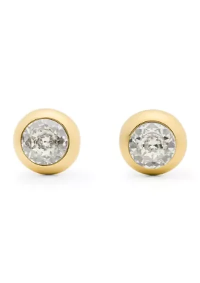 Molten Glass Round Stone Stud Earrings