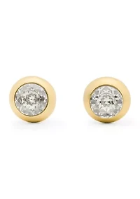 Molten Glass Round Stone Stud Earrings