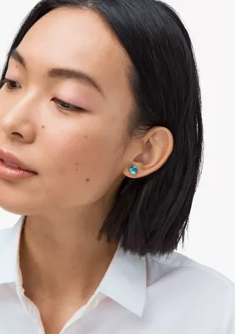 Aquamarine Round Earrings