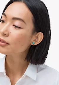 Aquamarine Round Earrings
