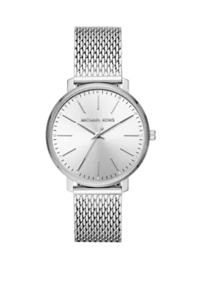 Silver Tone Stainless Steel Pyper Mesh Bracelet Watch