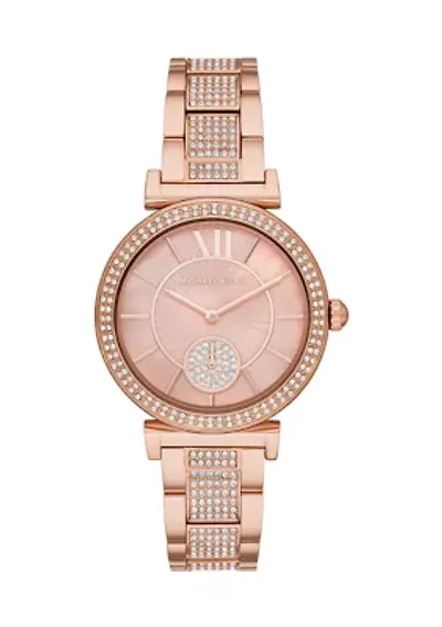 Abbey Three-Hand Rose Gold-Tone Stainless Steel Watch