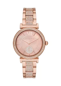 Abbey Three-Hand Rose Gold-Tone Stainless Steel Watch