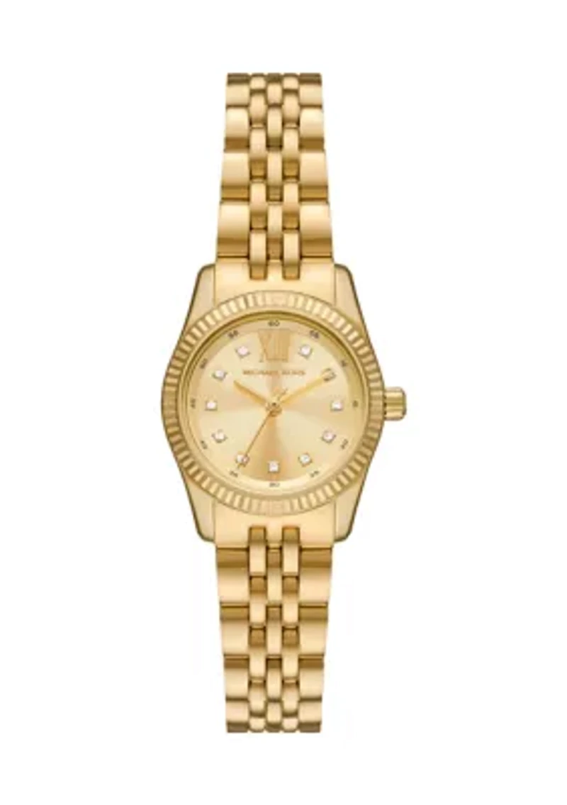 Gold Metal Band Crystal Face Watch