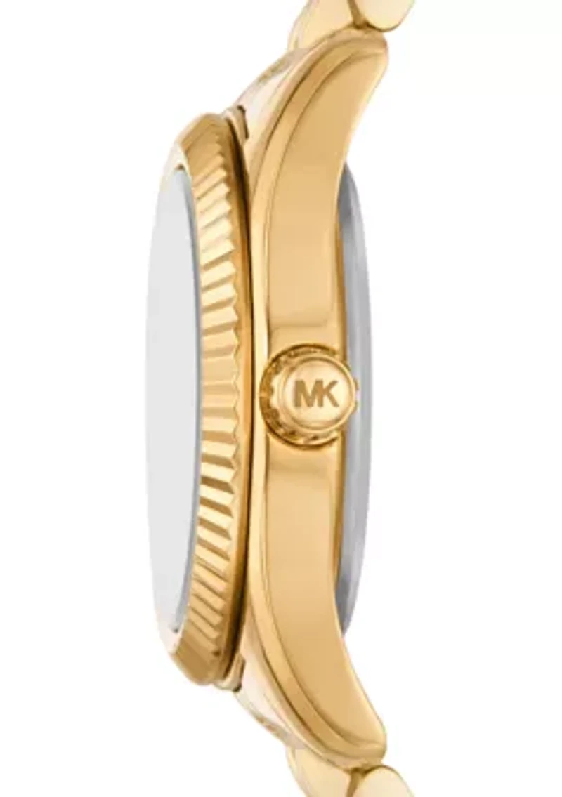 Gold Metal Band Crystal Face Watch