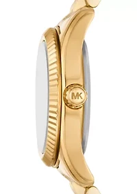Gold Metal Band Crystal Face Watch