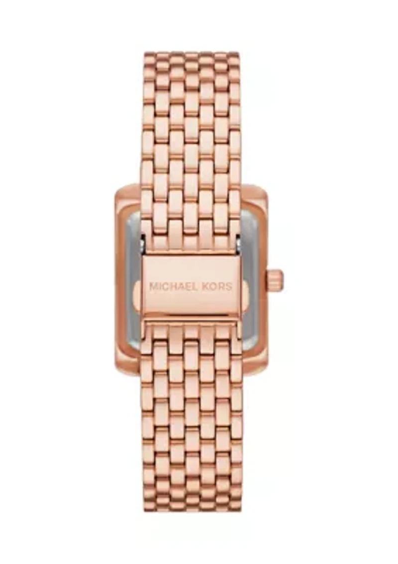 Women Rose Gold Stainless Steel Crystal Watch