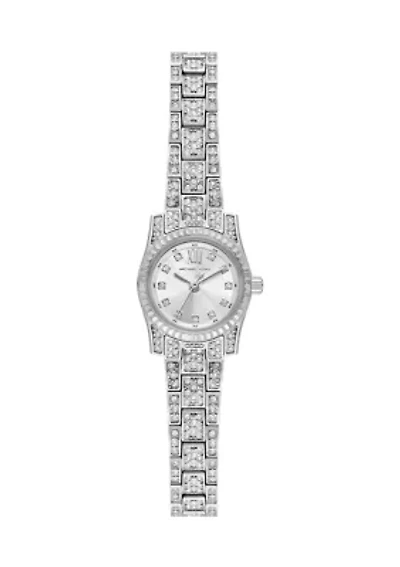 Silver Tone Pavé Micro Lexington Bracelet Watch
