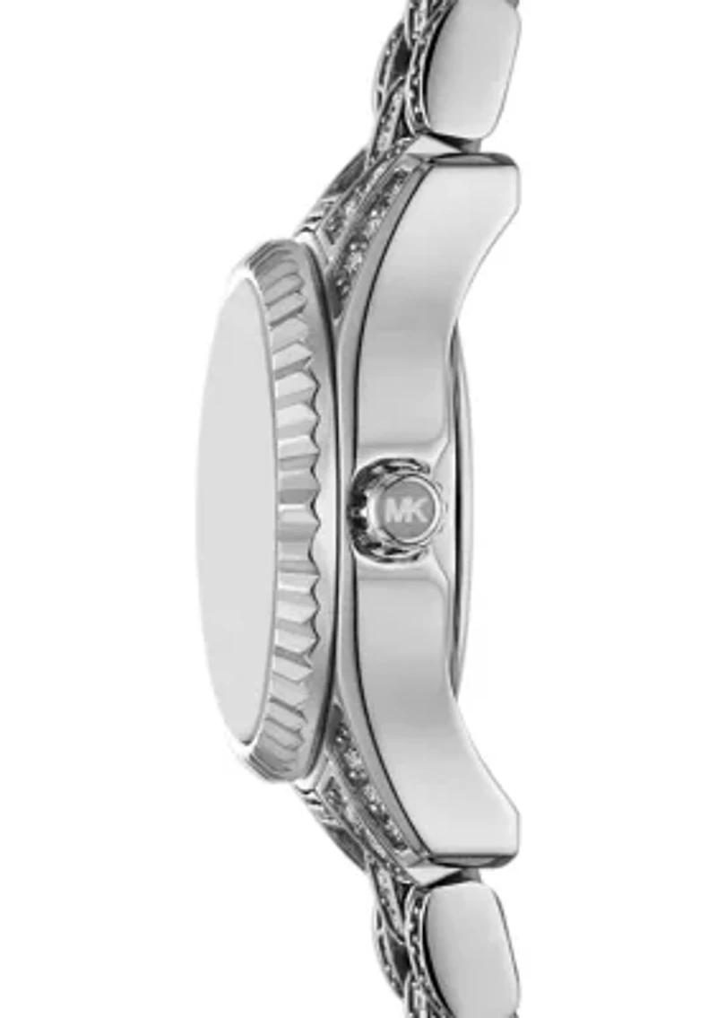 Silver Tone Pavé Micro Lexington Bracelet Watch