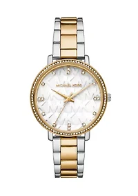 White Gold Tone Analog Watch