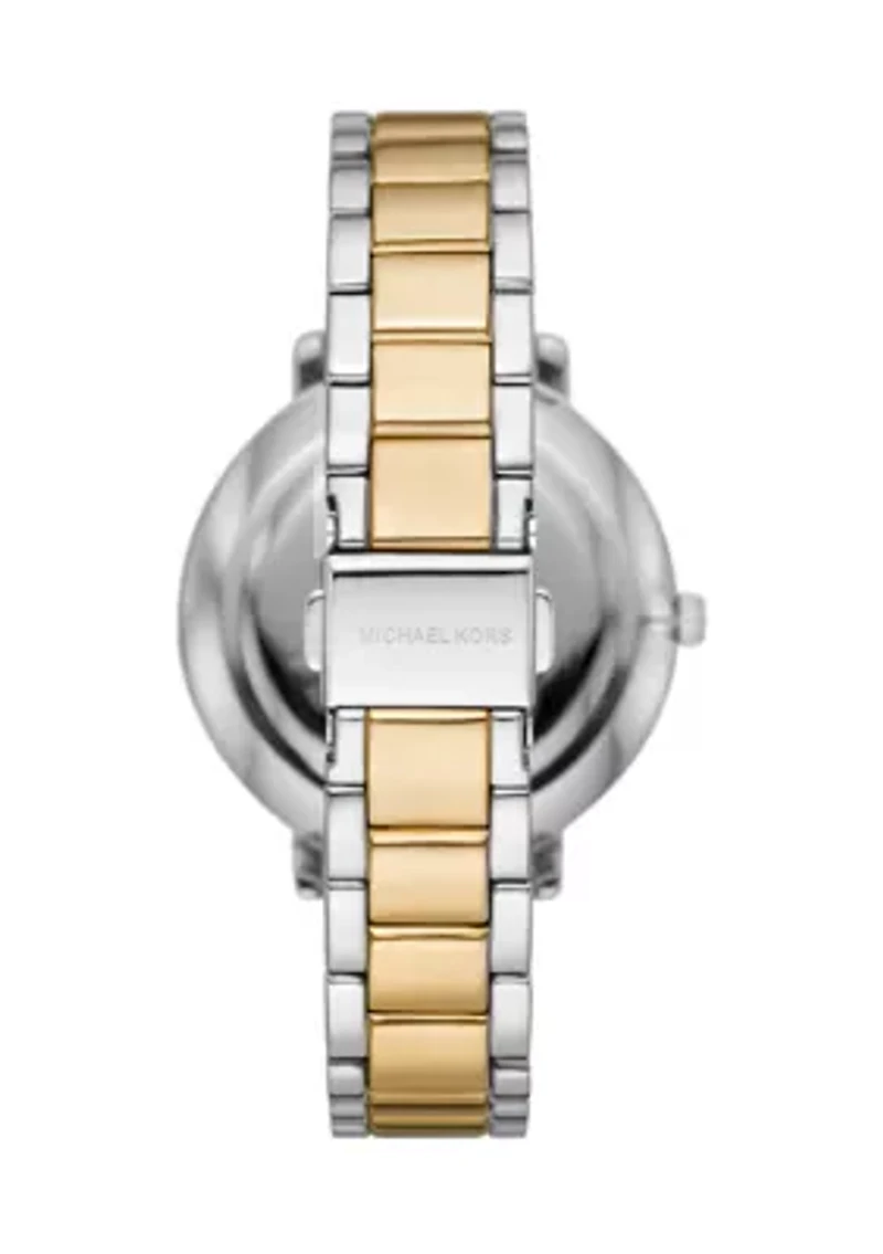 White Gold Tone Analog Watch