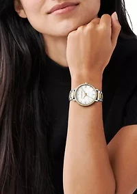 White Gold Tone Analog Watch