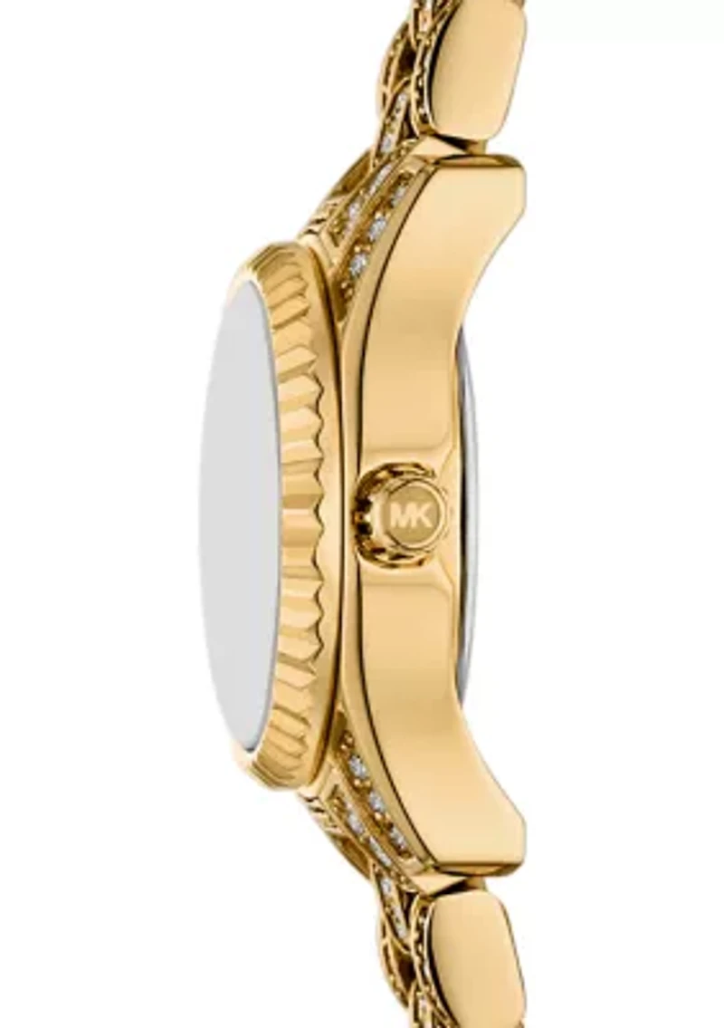 Ladies Pavé Gold Tone Micro Lexington Watch