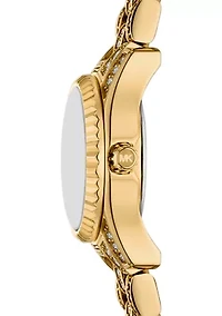 Ladies Pavé Gold Tone Micro Lexington Watch