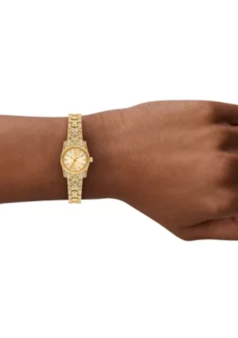 Ladies Pavé Gold Tone Micro Lexington Watch