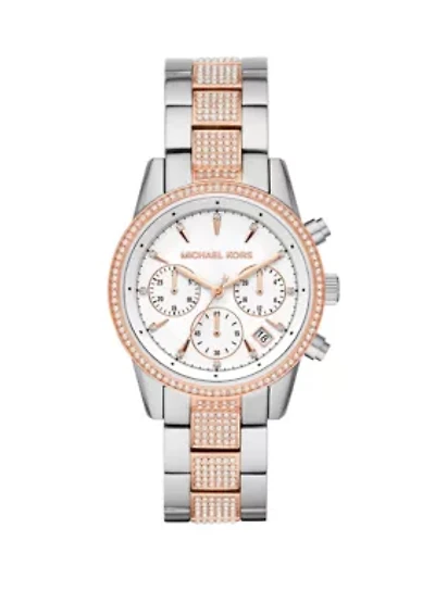 Women's Ritz Chronograph Two Tone Stainless Steel Watch