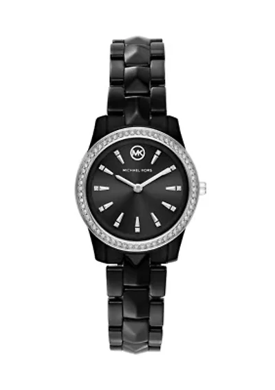 Black Dial Ceramic Strap Watch