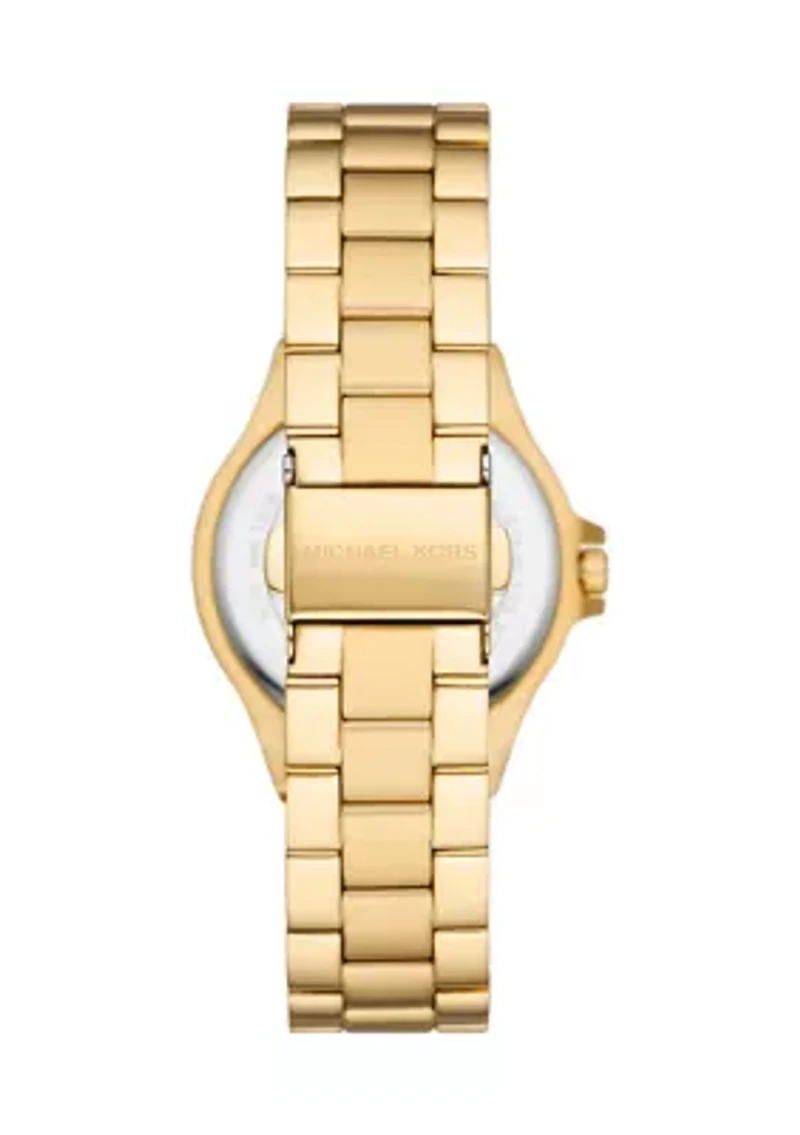 Gold Tone Stainless Steel Mini Lennox Three Hand Watch