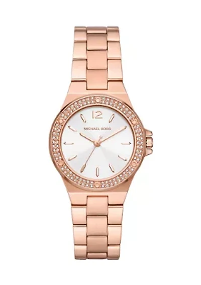 Rose Gold Tone Stainless Steel Mini Lennox Three Hand Watch