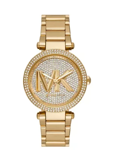 Gold Tone Stainless Steel Parker Three Hand Watch