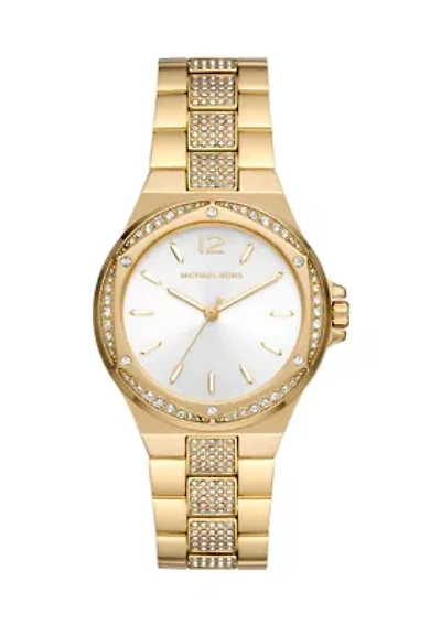 Women's Gold Tone Stainless Steel Crystal Embellished Watch